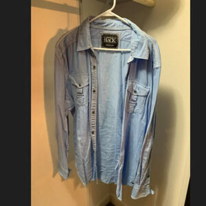 Buckle Black blue button-up shirt